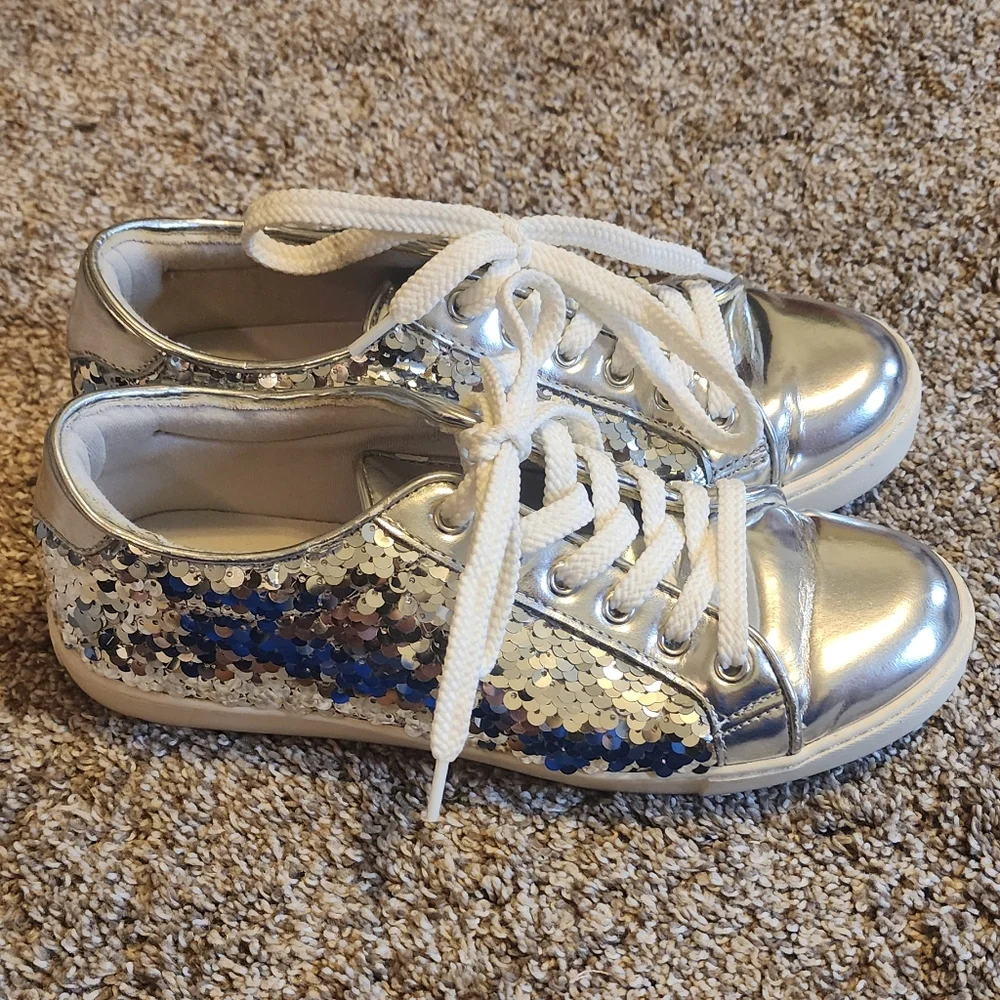 Aldo silver sequined sneaker